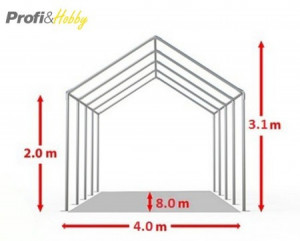 4X8 м Шатра / ECONOMY / PVC 500 гр/кв.м, син - Img 2