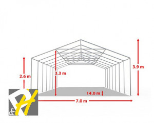 7X14 м Шатра / PROFESSIONAL XXL / PVC 550 гр/кв.м / Огнеустойчив - Img 4