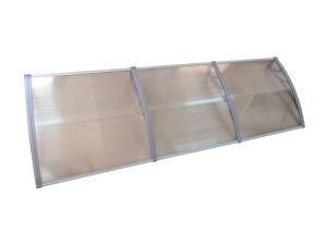 Навес 300см × 120см - Сив/Прозрачен - Img 3
