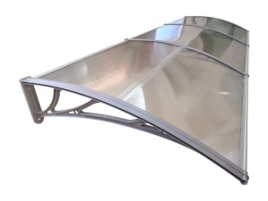 Навес 300см × 80см - Сив/Прозрачен