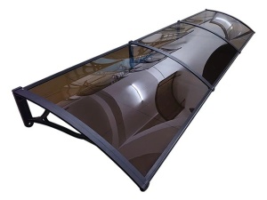 Навес PREMIUM ALU 300см × 100см - Черен/Кафяв