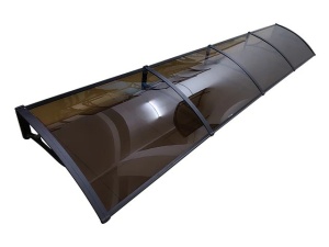 Навес PREMIUM ALU 400см × 100см - Черен/Кафяв - Img 5