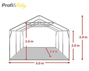 3X6 м Шатра / PROFESSIONAL / PVC 550 гр/кв.м / Огнеустойчив - Img 4