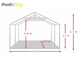 4X4 м Шатра / PROFESSIONAL / PVC 550 гр/кв.м / Огнеустойчив - Img 4