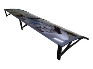 Навес PREMIUM ALU 200см × 120см - Черен/Кафяв - Img 5