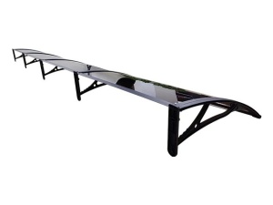Навес PREMIUM ALU 400см × 100см - Черен/Кафяв - Img 6