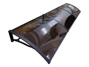 Навес PREMIUM ALU 240см × 150см - Черен/Кафяв