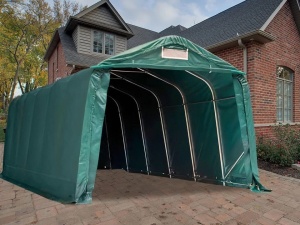 3,3X8.4 м Гараж / PVC 450 гр/кв.м, зелен