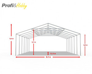 8X12 м Шатра / PROFESSIONAL XXL / PVC 550 гр/кв.м / Огнеустойчив - Img 4