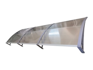 Навес 300см × 80см - Сив/Прозрачен - Img 4