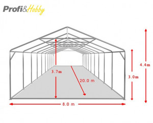 8X20 м Шатра / PROFESSIONAL XXL / PVC 550 гр/кв.м / Огнеустойчив - Img 4
