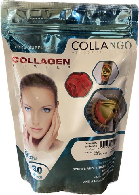 Pudra de colagen cu gust de capsuni Collango 330g