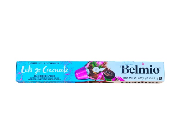 Cafea capsule aromată cu nucă de cocos – Belmio Let’s Go Coconut (10 capsule, compatibile Nespresso®)