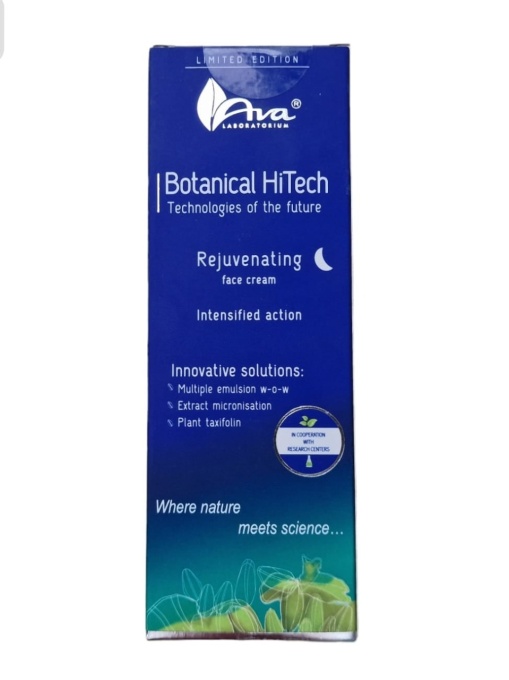 Crema de noapte pentru fata, cu efect de intinerire Botanical HiTech Ava Laboratories 50ml