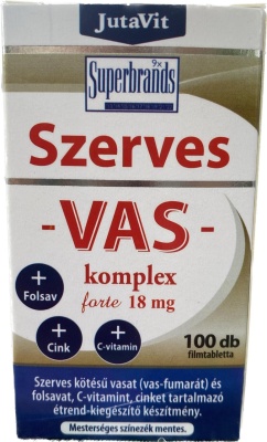Complex de fier organic forte 18mg JutaVit 100 buc.
