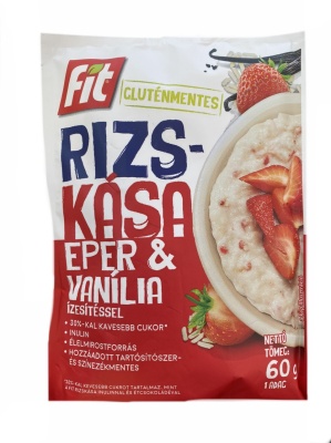 Terci de orez cu capsuni, vanilie cu inulina - Fit 60g