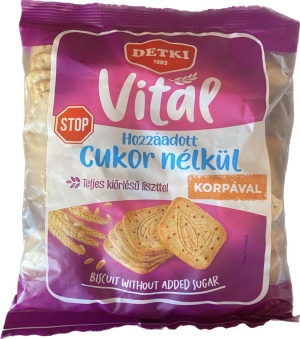Biscuiti fara zahar cu tarate de grau Vital Detki 180g