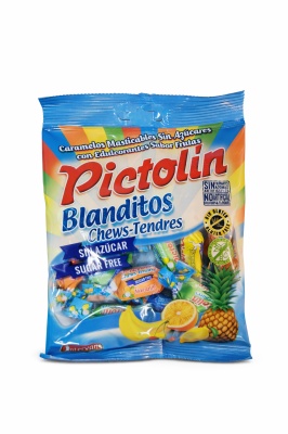 🍬 Pictolin Blanditos bomboane fara zahar – caramel moale cu aroma de fructe (65 g)
