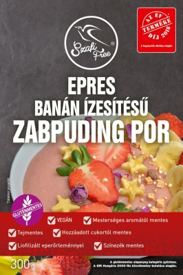Budinca de ovaz cu gust de capsuni si banane Szafi Free 300g
