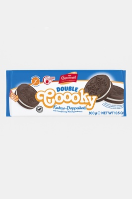 Coppenrath Double Coooky Biscuiți cu cacao fără gluten și fără lactoză, cu 35% cremă cu aromă de vanilie – 300 g
