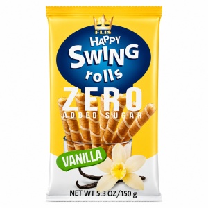 Happy Swing Zero – Rulouri crocante de napolitana cu crema de vanilie, fara zahar adaugat 150 g