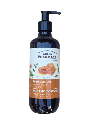 Loțiune de corp cu miere de Manuka și ulei de măsline – Hidratare naturală și îngrijire intensă pentru piele uscată și sensibilă 400ml Green Pharmacy