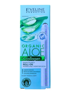 ALOE + Collagen Roll-on hidratant pentru îngrijirea zonei ochilor 3 în 1 Eveline 15ml