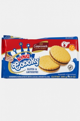 Coppenrath King Coooky Biscuiți Sandwich fără gluten și lactoză cu cremă de cacao (250 g)