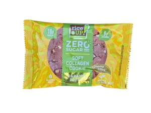 RiceUP! Biscuiți proteici cu colagen, umplutură cu aromă de caramel, 60g