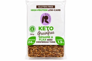 Rosten KETO Grainfree – paine crocanta cu susan si seminte de in, fara gluten, 130 g