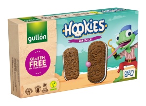 Biscuiti cu cacao, fara gluten Sandwich Hookies Gullon 230g