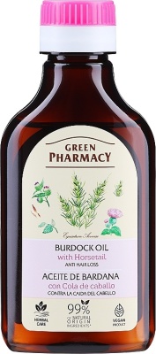 Ulei de brusture cu coada-calului, impotriva caderii parului Green Pharmacy 100ml