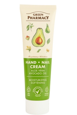 Cremă pentru mâini și unghii GREEN PHARMACY cu aloe vera și ulei de avocado – 100 ml