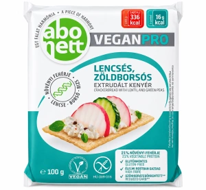 Abonett VeganPro – Paine extrudata cu linte si mazare verde, fara gluten, 100 g