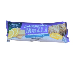 Baton de Muesli Fără Gluten cu Gust de napolitană de lămâie – Fără Zahăr Adăugat 25g Cornexi