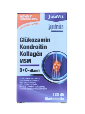 JutaVit - Glucozamină, Condroitină, Colagen, MSM + Vitamina D + C 120buc