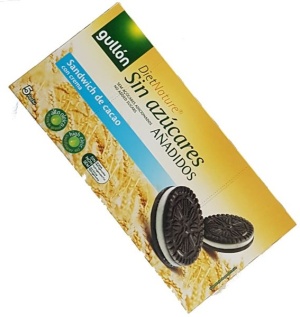 Biscuiti fara zahar cu cacao Sandwich, cu crema Gullon 210g - oreo