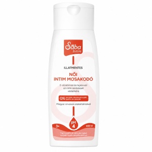 Saba Intim Gel de igiena intima pentru femei, fara parfum, cu vitamina E si acid lactic, pH 4, 250 ml