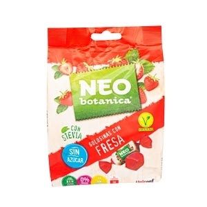 Bomboane din jeleu cu capsuni fara zahar NEO Botanica 72g