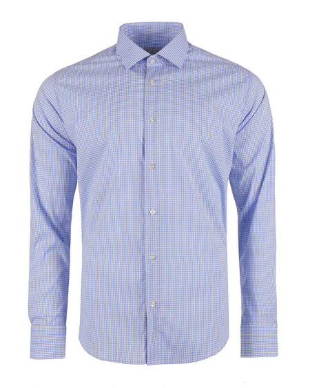 Muška košulja slim fit plavo-beli kvadratići 2KS001426-DT