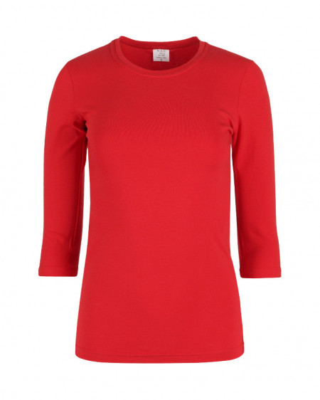 Ženska majica tri četvrt rukav crvena 1MC01153-RD