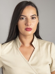 Ženska bež bluza na preklop - Img 2