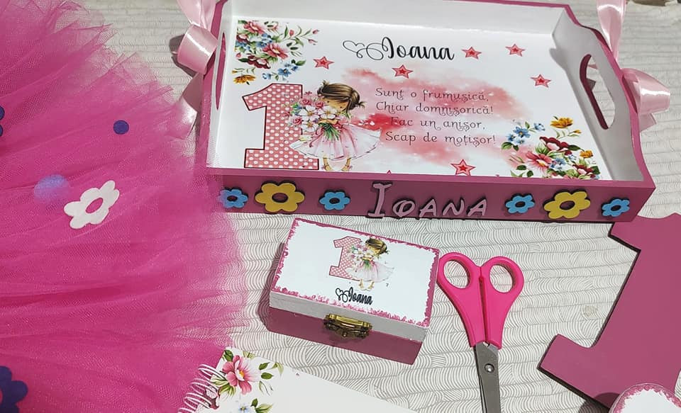 Set moț Fetita cu flori