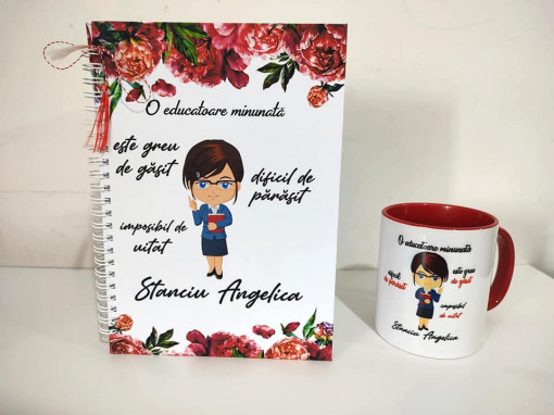 Agenda si cana personalizată pentru doamna educatoare