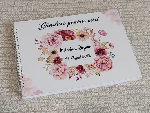 Guestbook "Ganduri pentru nunta tematica bujori roz"