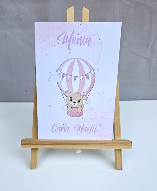Meniu botez Balon cu aer cald roz