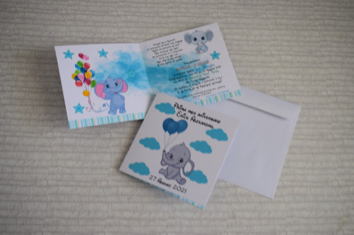 Invitatie botez Elefantelul jucaus