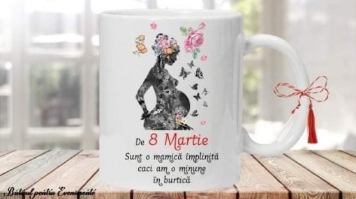 Cana personalizata 8 Martie graviduta