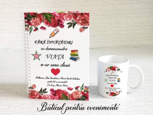 Agenda si cana personalizata-cadou învățătoare