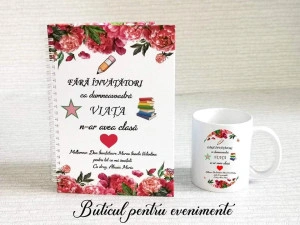Agenda si cana personalizata-cadou învățătoare
